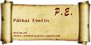 Pátkai Evelin névjegykártya